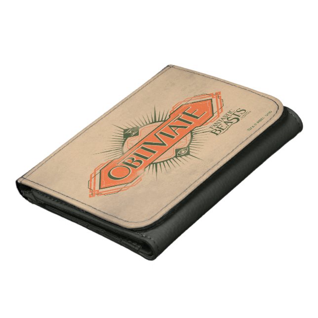 Orange Art Deco Obliviate Spell Graphic Wallet (Bottom)