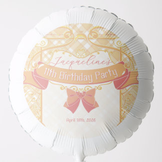 Orange Art Nouveau Princess Birthday Balloon