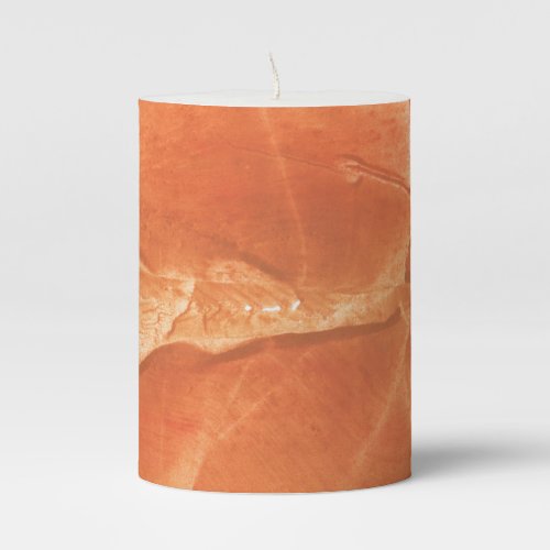 Orange art pillar candle