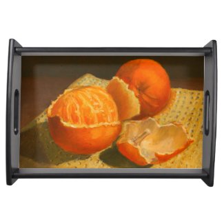 Orange Still Life Serving Tray