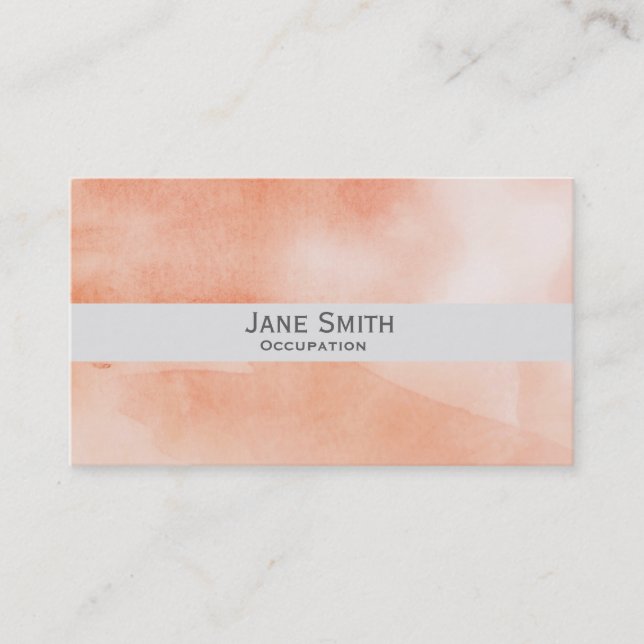 Orange art watercolour modern stylish business card (Front)