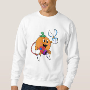 Orange as Hairdresser with Scissors & Hair dryer Sweatshirt