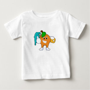 Orange as Painter with Paint brush Baby T-Shirt