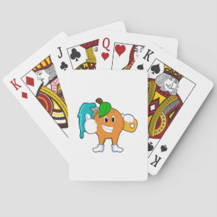 Orange as Painter with Paint brush Poker Cards