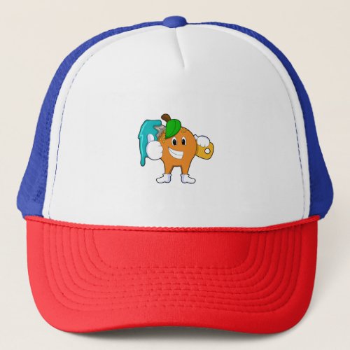 Orange as Painter with Paint brush Trucker Hat