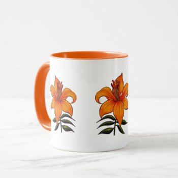 Orange Asiatic Lilies Mug by Youbeaut at Zazzle