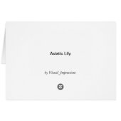 Orange Asiatic Lily Cards (Back Horizontal)