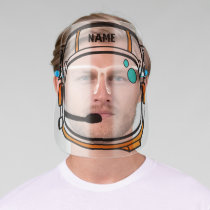 Orange Astronaut Helmet - Add Your Name - Funny Face Shield