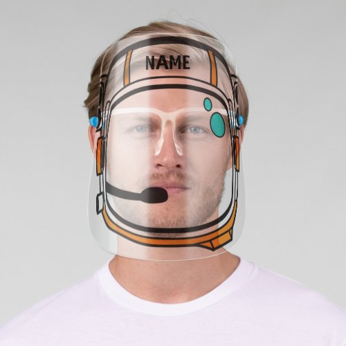 Orange Astronaut Helmet _ Add Your Name _ Funny Face Shield