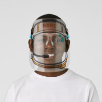 Orange Astronaut Helmet - Add Your Name / Text Kids' Face Shield