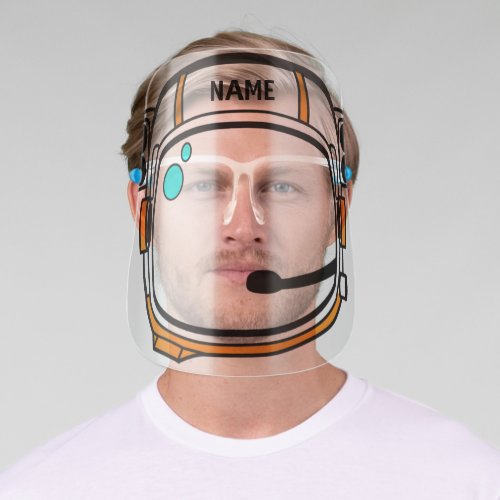 Orange Astronaut Helmet _ Personalised _ Add Name Face Shield