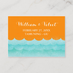 Orange At Sea Nautical Wedding Place Cards