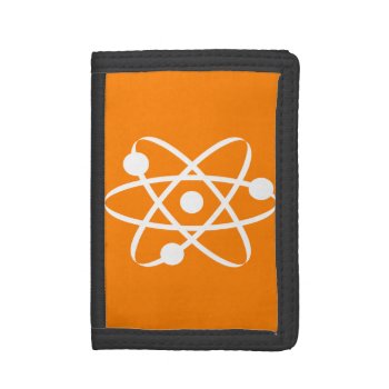 Orange Atom Tri-fold Wallet by ColorStock at Zazzle