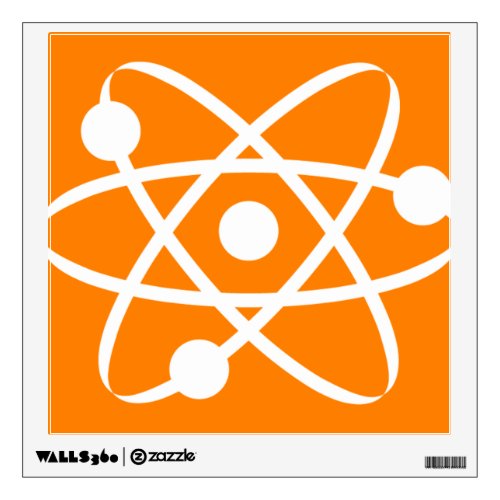 Orange Atom Wall Sticker