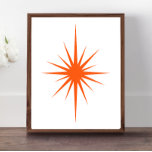 Orange Atomic Starburst Mid Century Modern Decor<br><div class="desc">Can you say bright orange starburst! This retro wall art print is sure to add a pop of color to your walls. Part of the Mid Century Bold collection.</div>