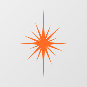 Orange Atomic Starburst Mid Century Modern Wall Decal