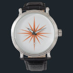 Orange Atomic Starburst Mid Century Modern Watch<br><div class="desc">This fab mid century modern watch features a bold orange starburst,  which will make a fun statement on your wrist!</div>