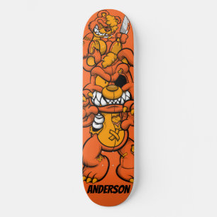 Orange Attack Bear theme  Skateboard