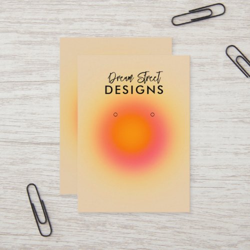 Orange Aura Halo Calligraphy Earring Display Card