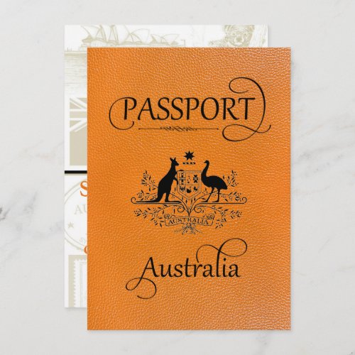 Orange Australia Passport Save the Date Card