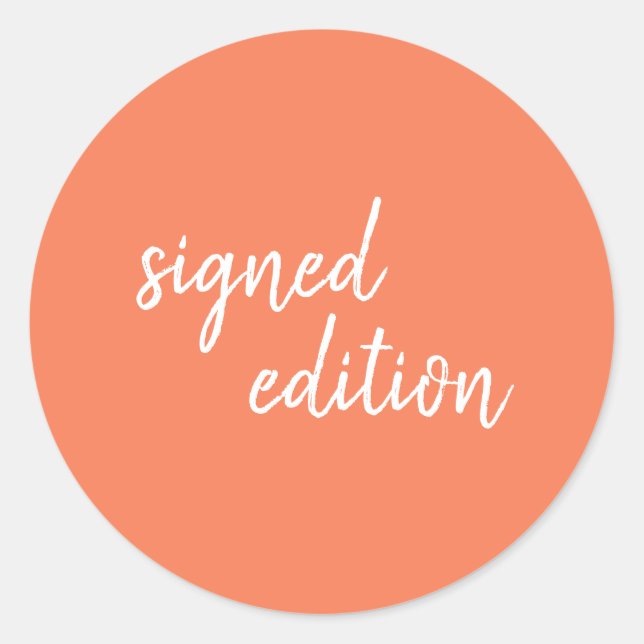 Orange Author Signed Copy Book Round Seal Design (Front)