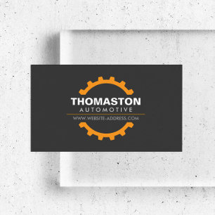 Orange Automotive Gear Auto Repair, Mechanic Business Card