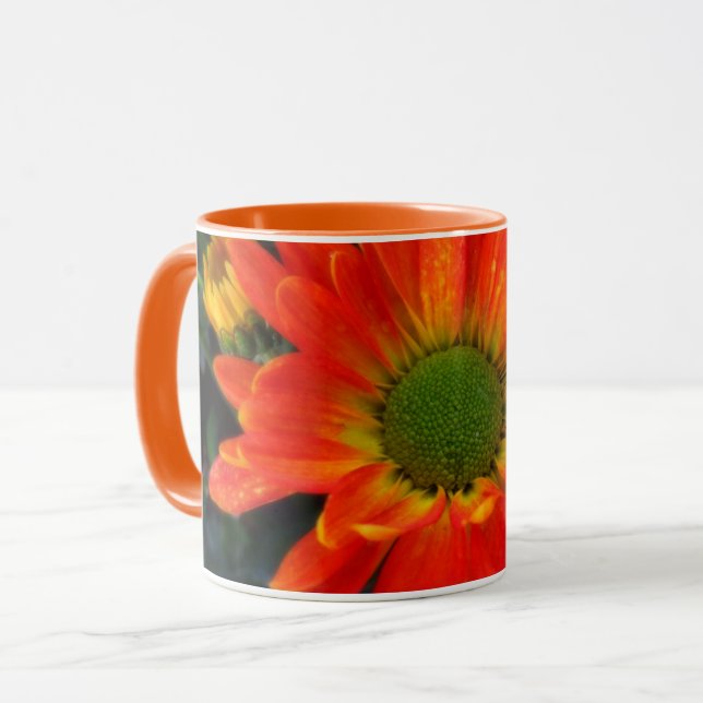 Orange Autumn Flower Beverage Mug (Front Left)