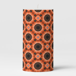 Orange Autumn Flower Pillar Candle