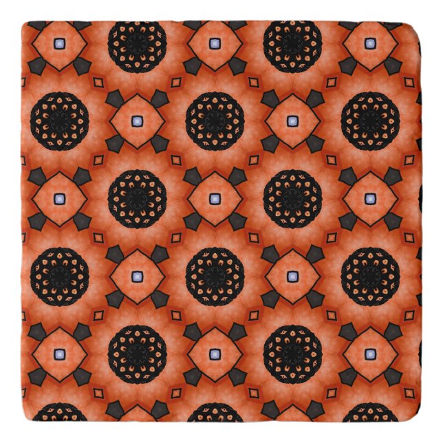 Orange Autumn Flower Trivet (Front)