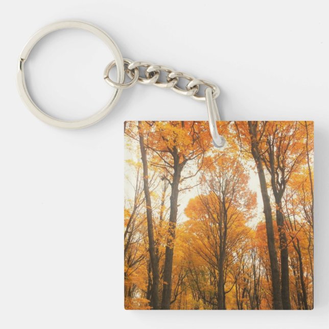 Orange Autumn Forest Keychain (Front)