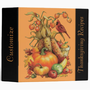 Orange Autumn Harvest Thanksgiving Recipe Binder