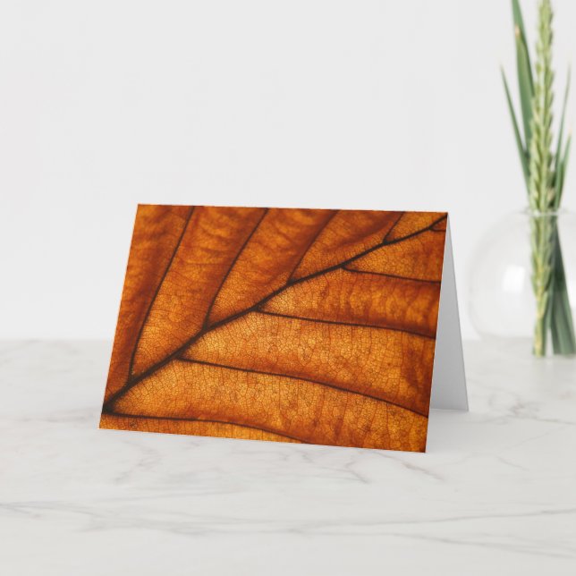 Orange autumn leaf card (Front)