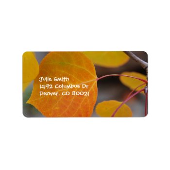 Orange Autumn Leaf Label by ChristyWyoming at Zazzle