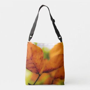 Orange autumn leaves crossbody bag