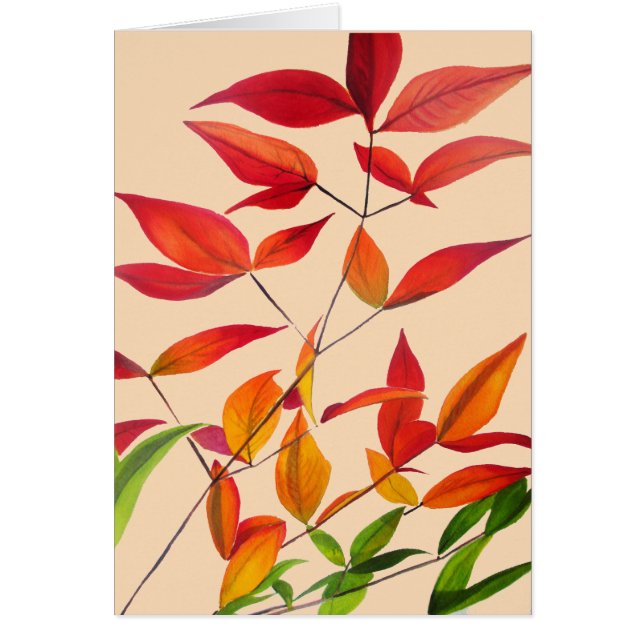 Orange Autumn leaves original watercolour art (Front)