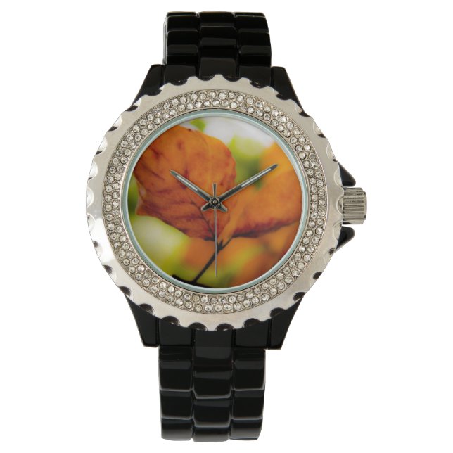 Orange autumn leaves watch (Front)
