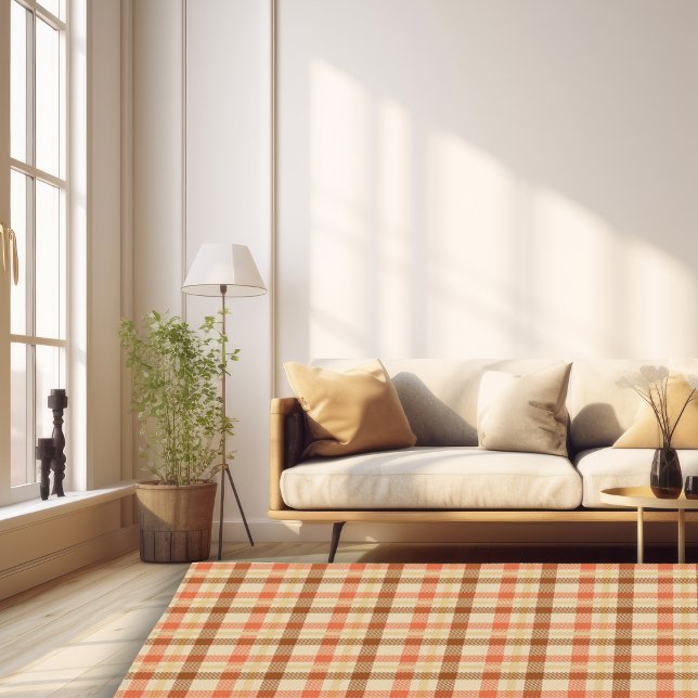Orange Autumn Neutrals Fall Farmhouse Plaid Area  Rug (Orange Autumn Neutrals Fall Farmhouse Plaid Area Rug)
