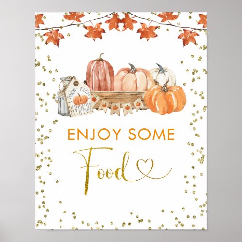 Orange Autumn Pumpkin Patch Birthday Food Sign