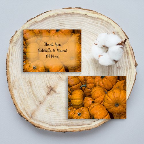 Orange Autumn Pumpkins Wedding Favor Tags