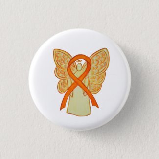 Orange Awareness Ribbon Angel Custom Art Pins
