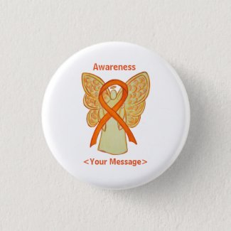 Orange Awareness Ribbon Angel Custom Pin
