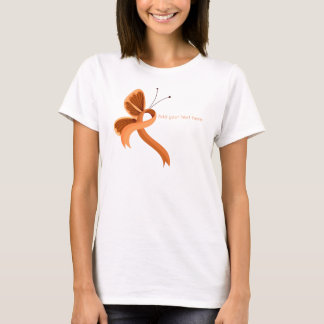 Orange Awareness Ribbon Butterfly T-Shirt