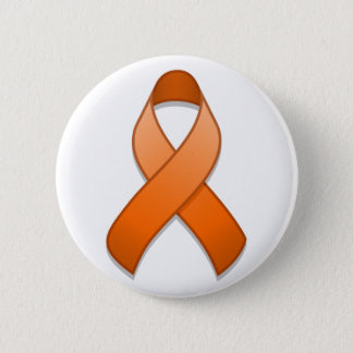 Orange Awareness Ribbon Button
