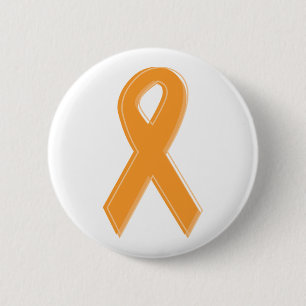 Orange Awareness Ribbon Button