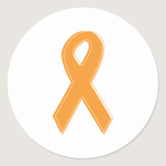 Orange Awareness Ribbon Classic Round Sticker