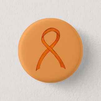 Orange Awareness Ribbon Custom Art Pins