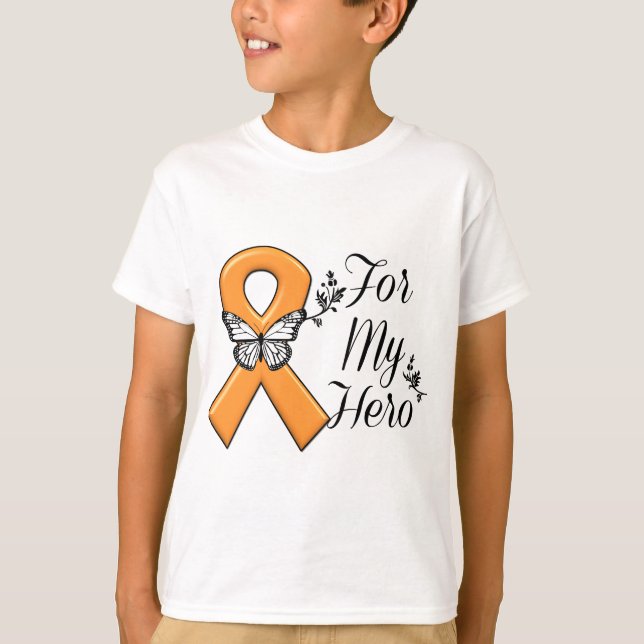 Orange Awareness Ribbon For My Hero T-Shirt (Front)