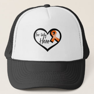 Orange Awareness Ribbon For My Hero Trucker Hat