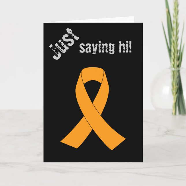 Orange Awareness Ribbon - Leukemia, MS Card (Front)