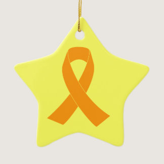 Orange Awareness Ribbon - Leukemia, MS Ceramic Ornament